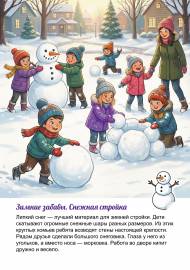 Зимние забавы. Снежная стройка, снеговик
