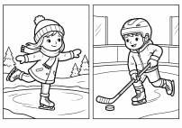 Зимние виды спорта, зимние забавы: коньки, хоккей