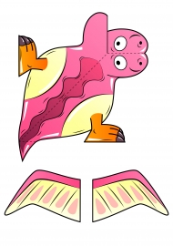 Динозавр оригами - схема сборки оригами по шагам