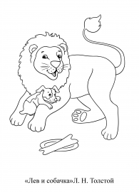 Раскраска лев и собачка. Лев и собачка. Как нарисовать льва карандашом поэтапно