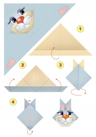 Конспект занятия в технике оригами «Зайчик»