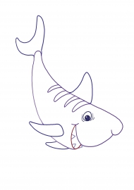 Раскраска Хитрая акула