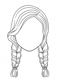 Раскраска девочка косичками. Девочка с косичками. Лучшие раскраски.