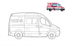 Раскраска «Машина скорой помощи»