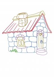 Картонный игровой развивающий домик-раскраска «Новогодний», высота 130 см, ЮНЛАНДИЯ, 880362