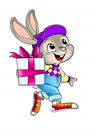Кролик с подарком - Png (пнг) картинки и иконки без фона