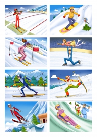 Зимние виды спорта разрезные картинки
