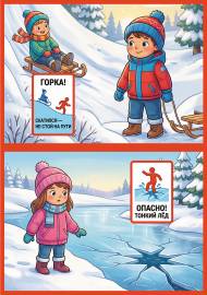 Плакат по зимней безопасности для детей