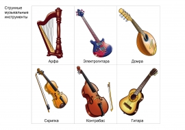 Виды музыкальных инструментов по группам с названиями и картинками