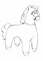 Стоковые векторные изображения по запросу Дымковская игрушка лошадь