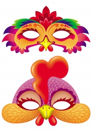 Rooster Mask DIY, Низкополигональная маска Петух, Бумага Craft Mask Цыпленок, PDF шаблон 3D маска