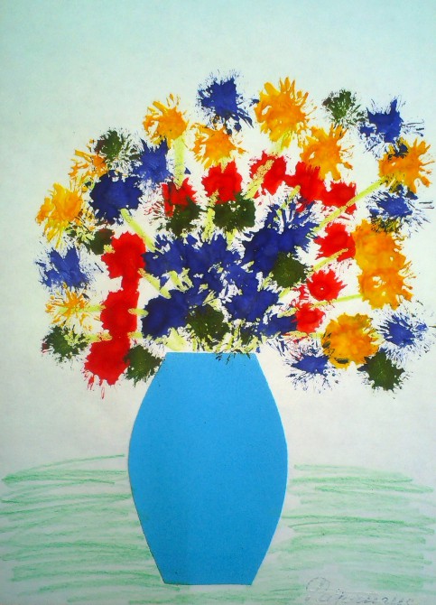 Картинки цветы в вазе — нарисованные для детей.
