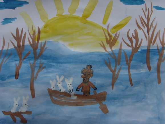 Рисунок Дед Мазай и зайцы № - «В мире литературных героев» ( - )