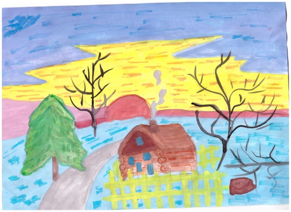 Детские рисунки к стихотворению зимнее утро (44 фото)