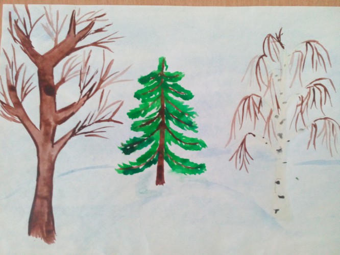 Идеи для срисовки дерево зимой (90 фото)