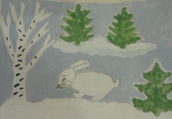 Детские раскраски зима распечатать заяц