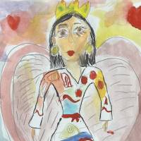 Рисунок гуашью «Мамочка -мой ангел» Рисунок гуашью «Мамочка -мой ангел»