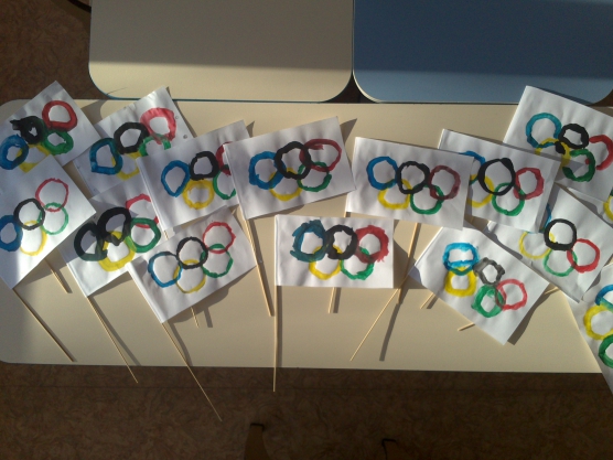 раскраска Флаг с олимпийскими кольцами раскраски