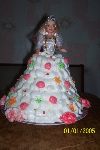Бисквитный торт Кукла Барби своими руками в домашних условиях