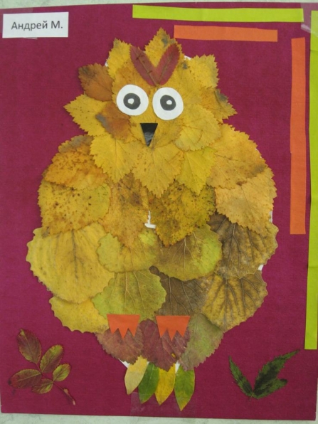 Детские поделки из листьев на тему осень