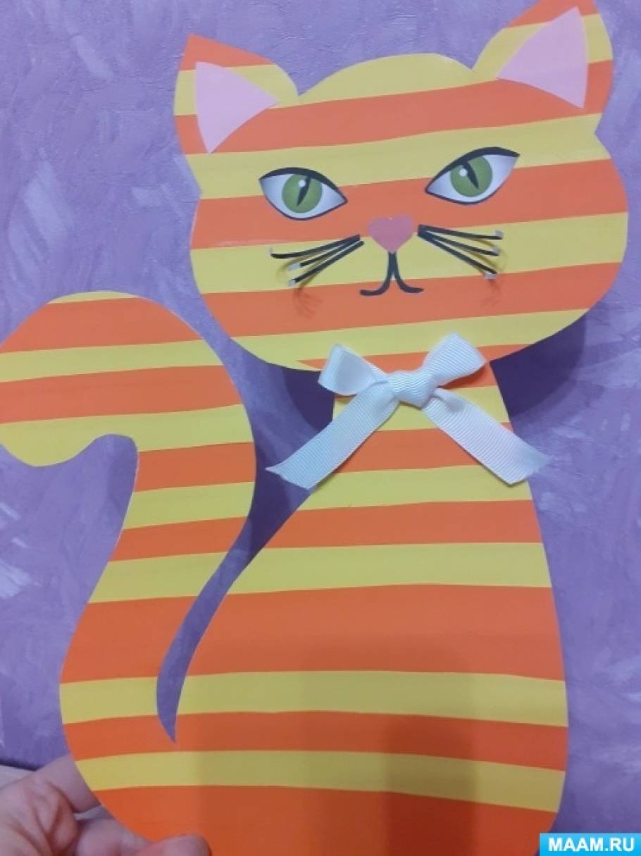 Как сделать котика из бумаги – поделка для детей поэтапно с фото