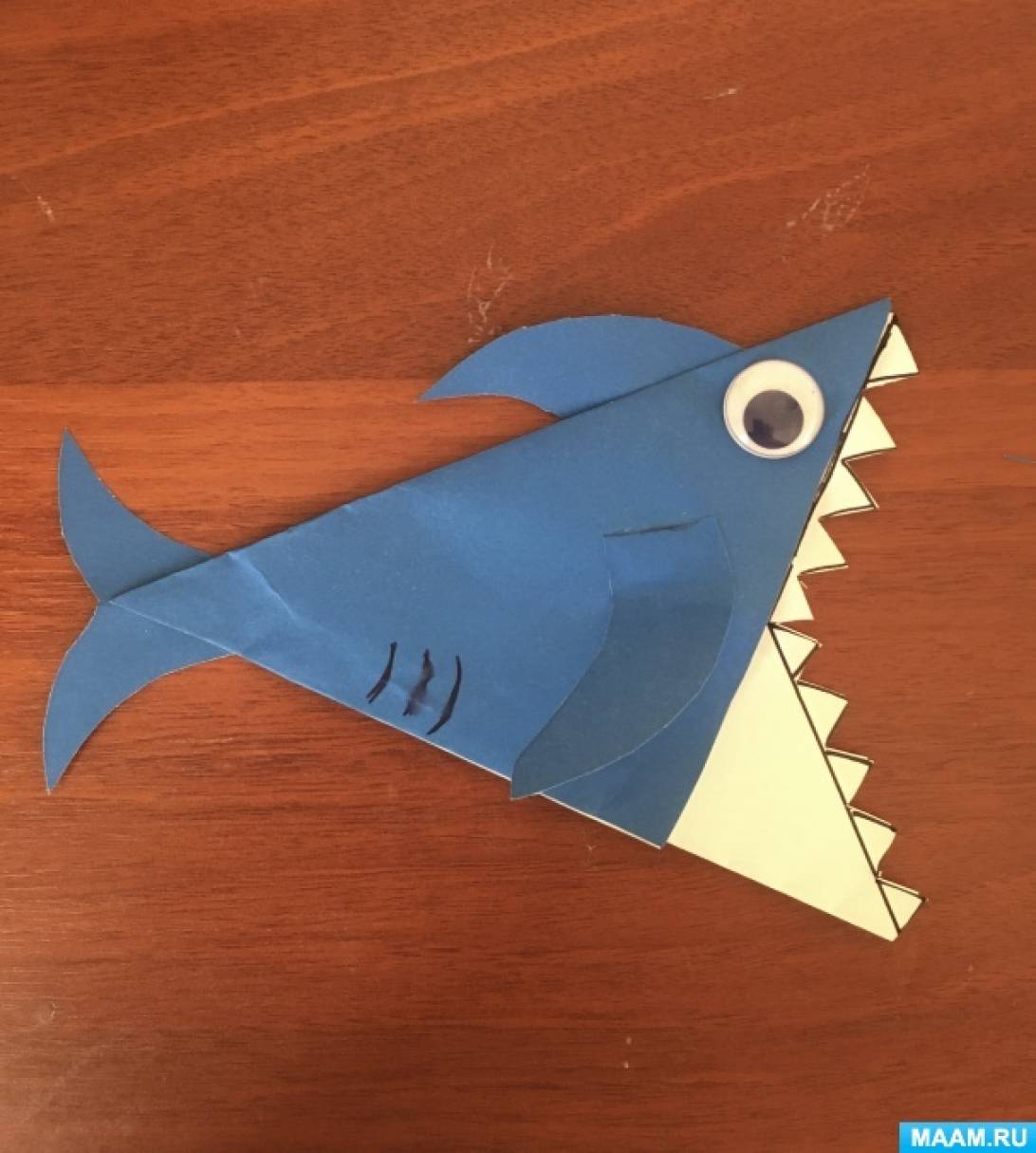Как сделать акулу из бумаги в технике оригами своими руками