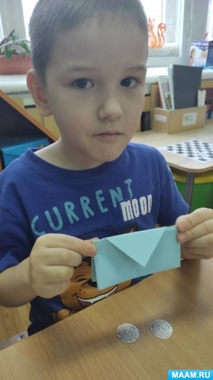 Простые схемы сборки оригами кошелька из бумаги для детей