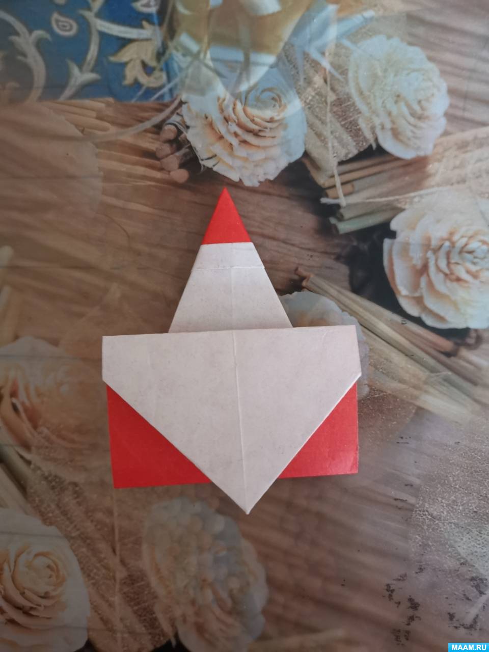 Дед мороз - елочная игрушка оригами