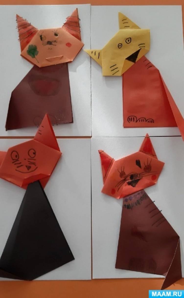 Модульное оригами Кот | Кот и кошка