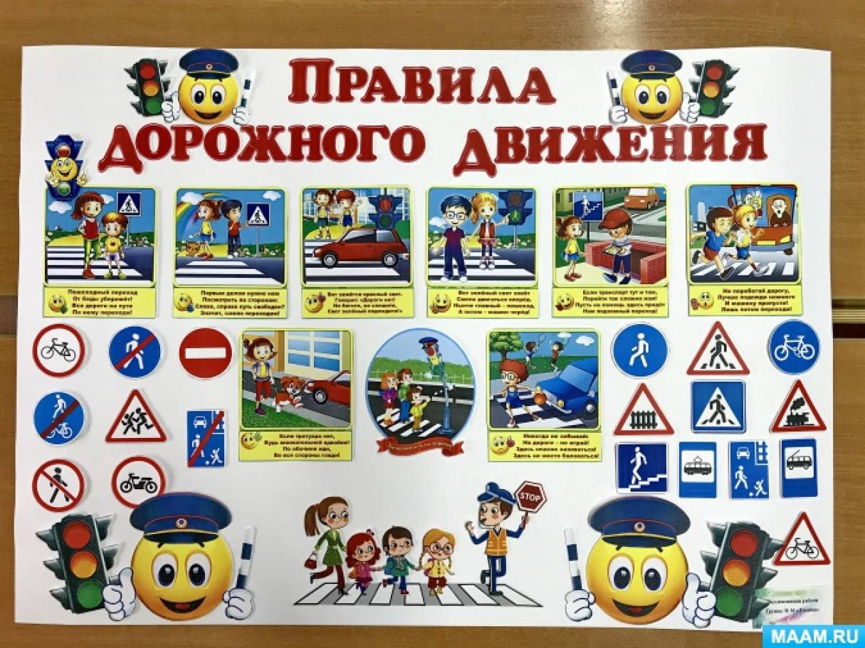 Постер (плакат) 10 правил дорожного движения