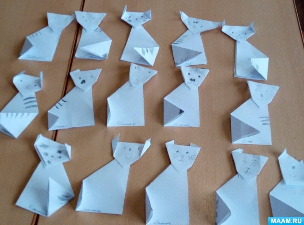 Как сделать оригами кошку из бумаги — пошаговые мастер-классы для начинающих с фото примерами