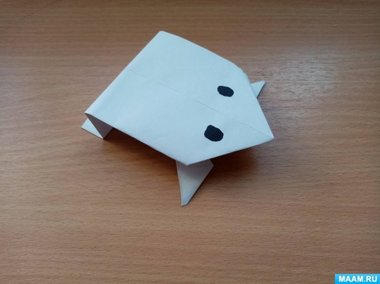 Прыгающая лягушка оригами из бумаги | Аналогий нет