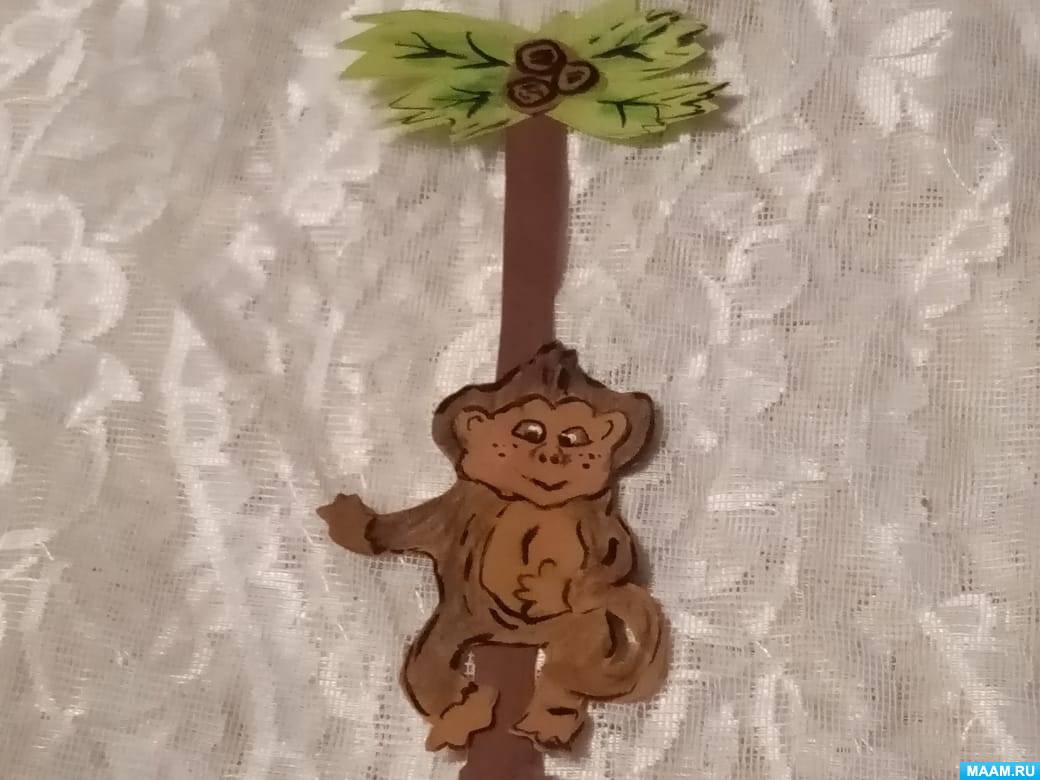 Новогодняя игрушка - обезьянка из цветного картона своими руками. Мастер-класс с пошаговыми фото