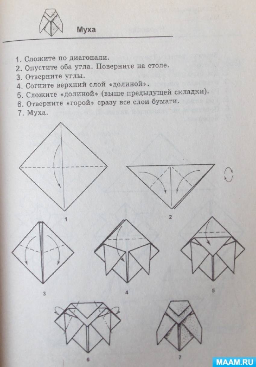 Оригами муха схемы