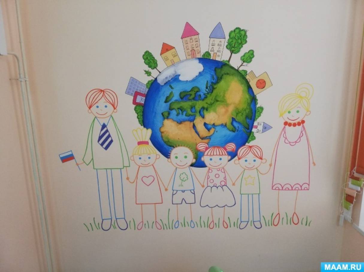 Рисунок в детской комнате на стене 70 фото