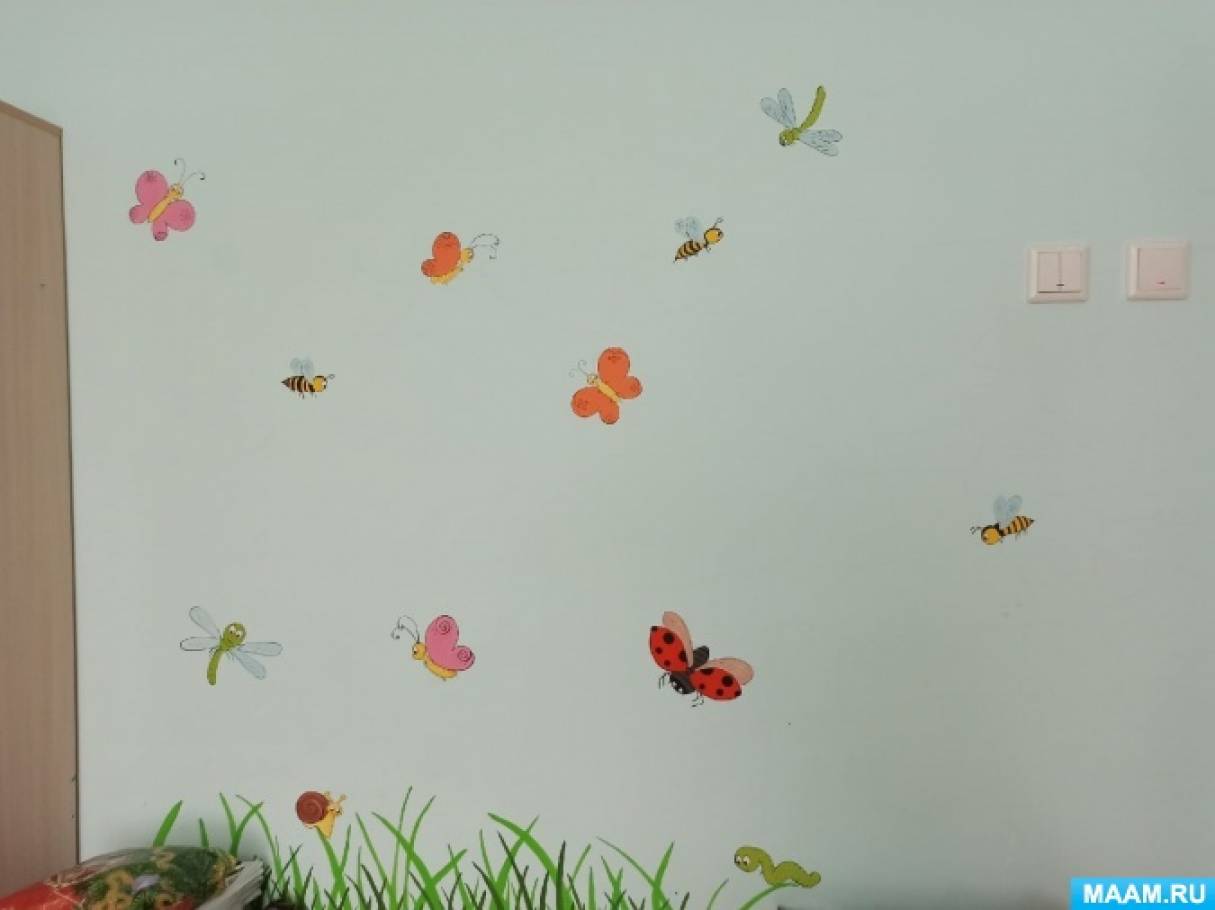 Дизайн стен в детском саду - 71 фото