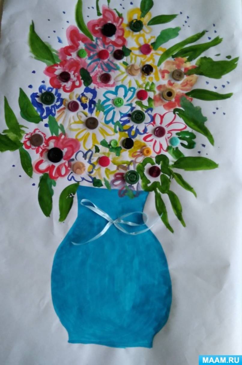 Описание товара Набор для творчества творим из пуговиц букет цветов Делай с мамой 67832