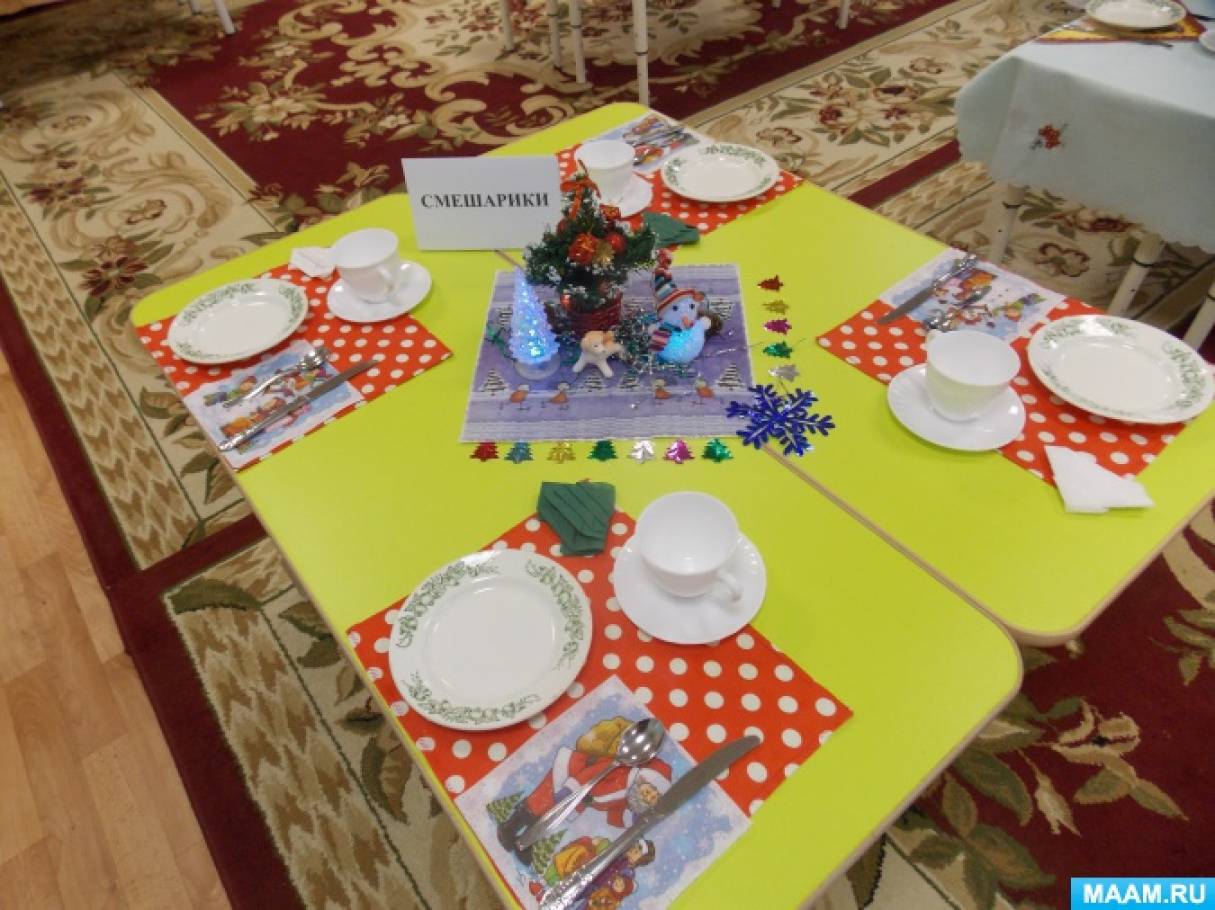 Сервировка стола в детском саду старшая группа
