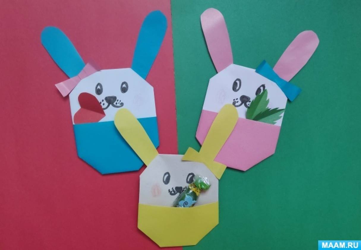 Как сделать Зайца из бумаги | Оригами Кролик своими руками | Мордочка Животного без клея