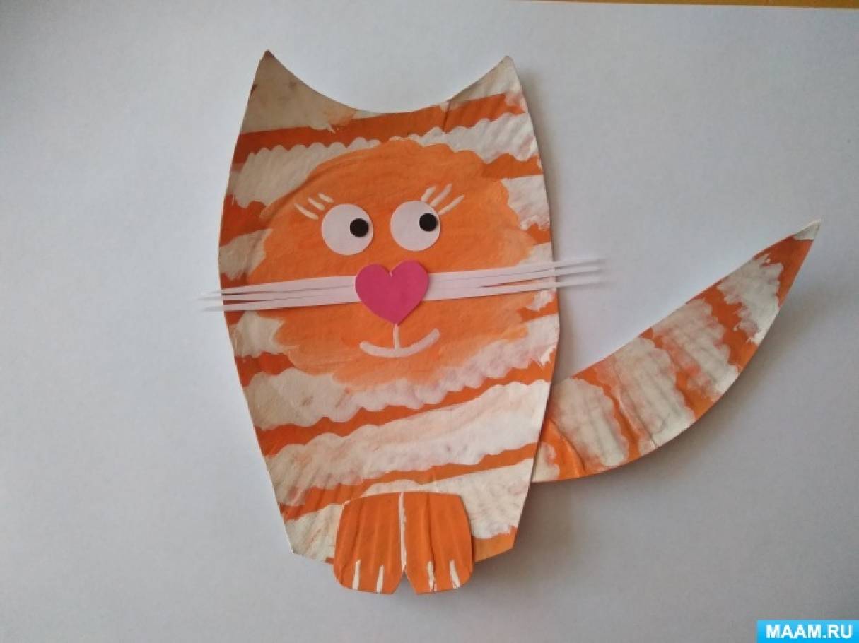 Котенок из цветной бумаги