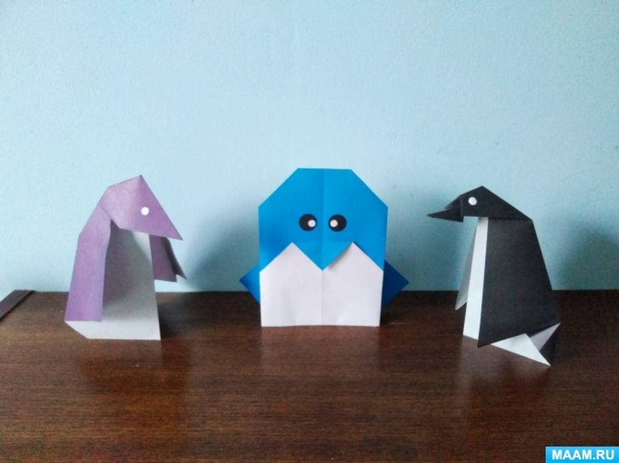 Оригами пингвин. Origami penguin