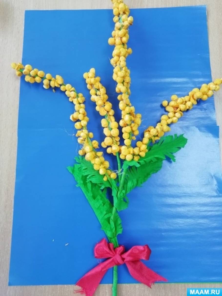 Мимоза искусственная для декора букет цветов 79 см