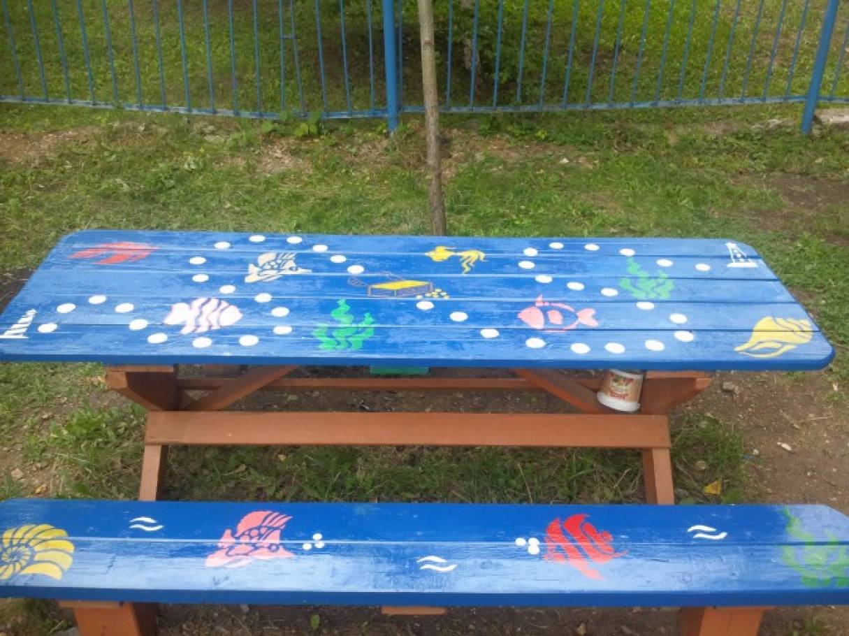 скамейки для детского сада на участок своими руками