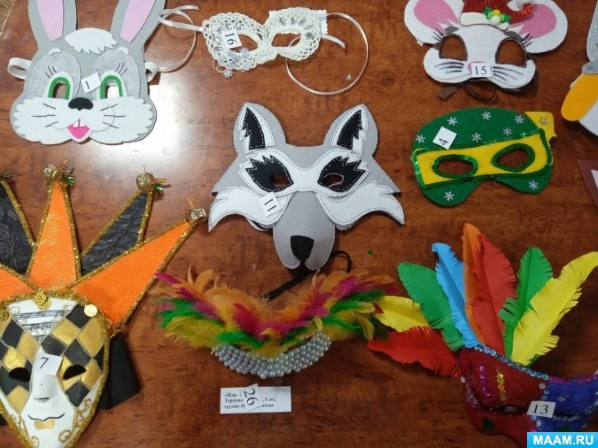 карнавальная маска детская новогодняя мишка шапка с ушками