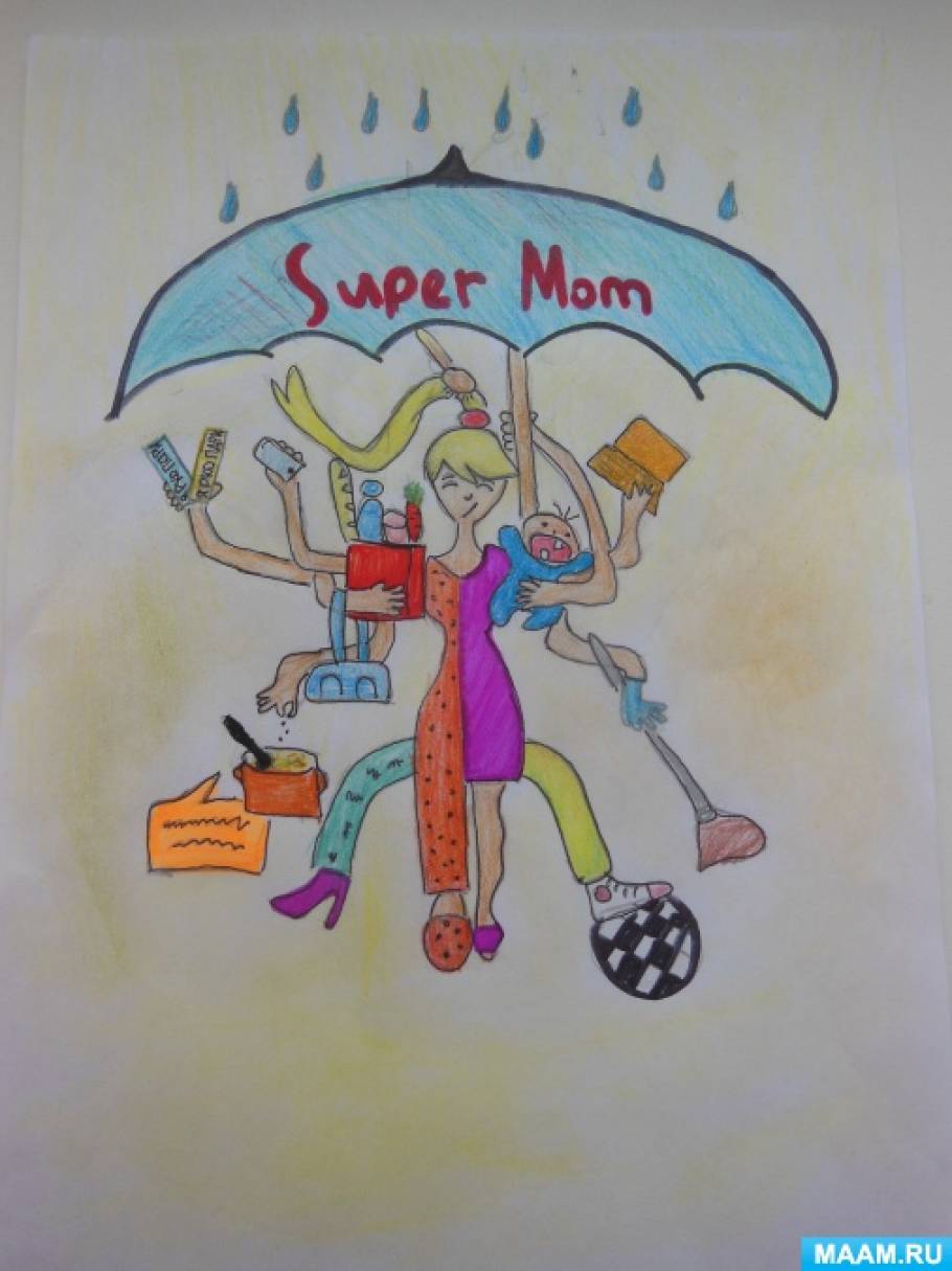 Мама с ребёнком — Красивые картинки для срисовки Карандашом