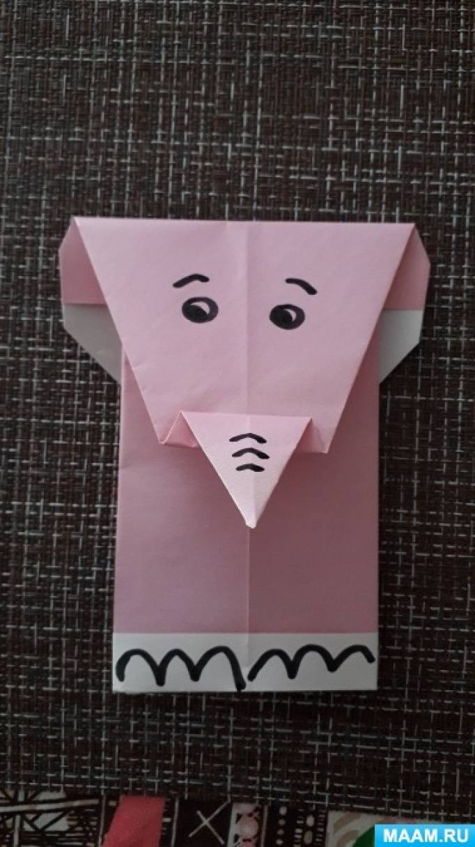Оригами Слон из бумаги - Поделки из бумаги