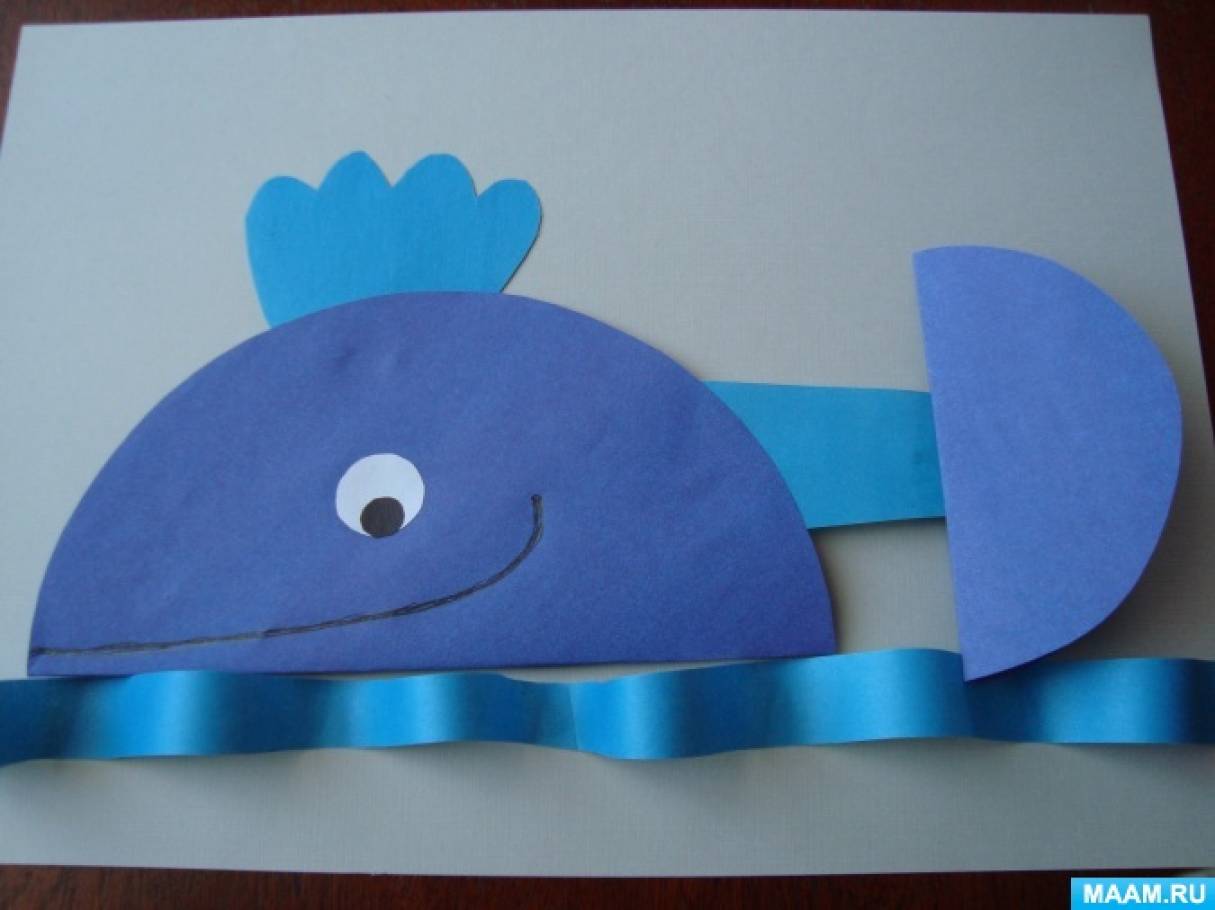 Для изготовления синего оригами кита мы взяли: