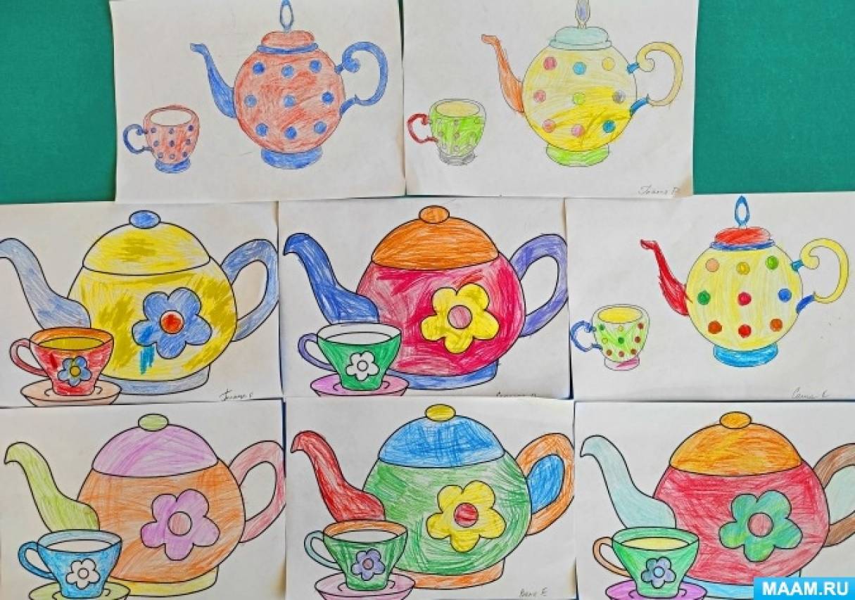 Раскраска Посуда для детей 3,4,5 лет распечатать бесплатно
