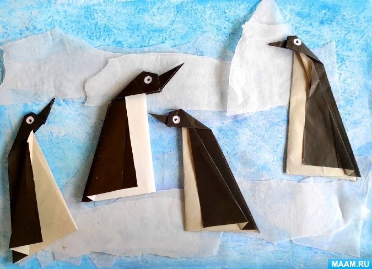 Как сделать прыгающего пингвина-оригами