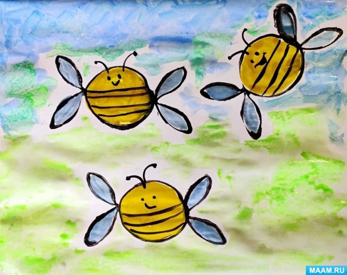 Пчела Раскраска картина по номерам на холсте Z-AB239